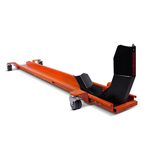 Valuable floor space in your garage is used in the most efficient manner. . Dolly mover with front wheel chock